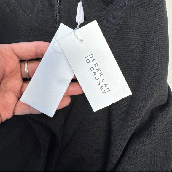 Derek Lam 10 Crosby Black Sleeveless Twist Front Mini Dress Gold Button Detail S - Picture 10 of 12